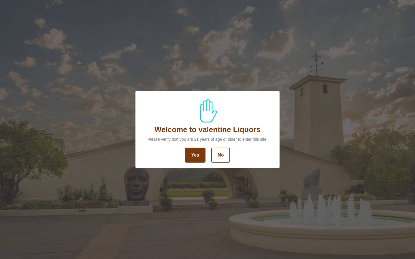 valentineliquors.com homepage screenshot
