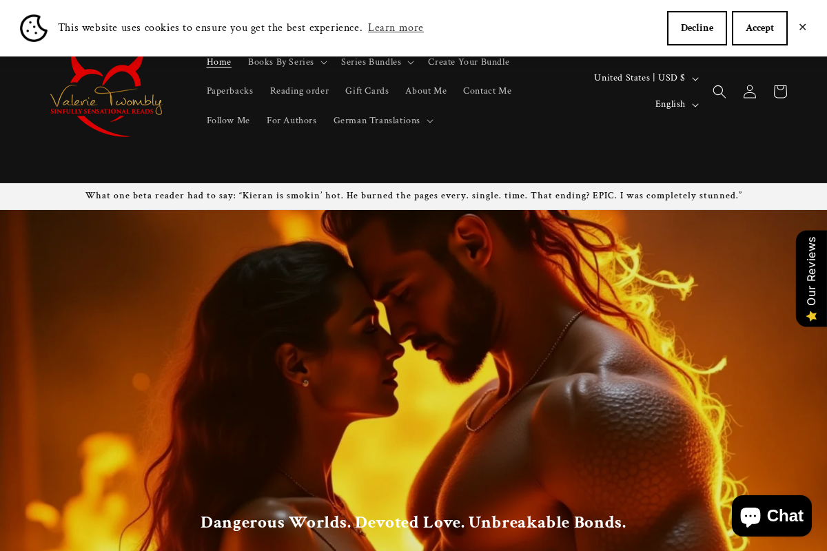 valerietwomblybooks.com homepage screenshot