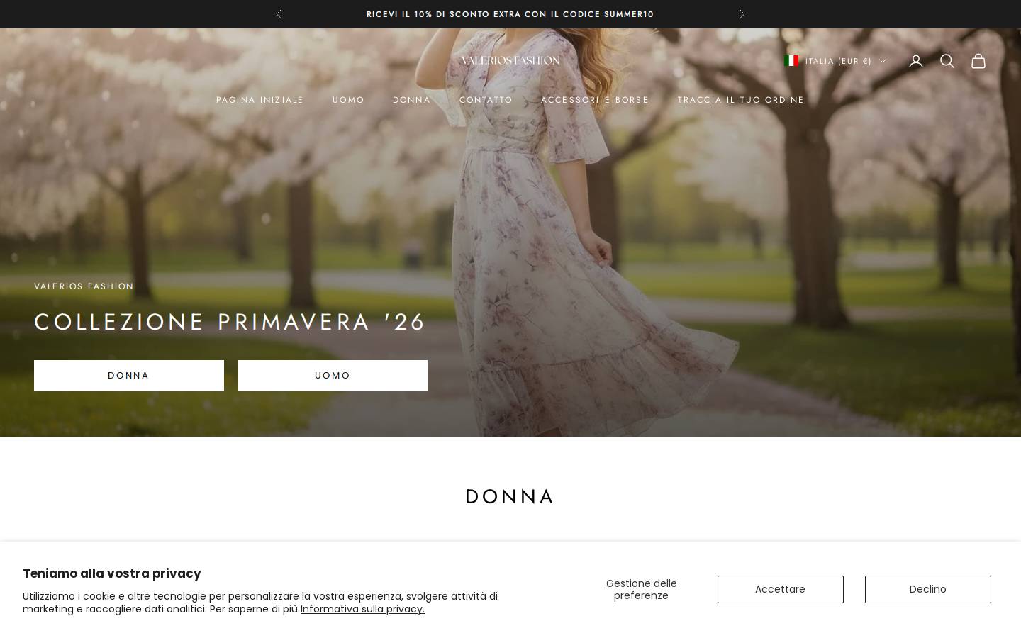 Valeriosfashion homepage screenshot