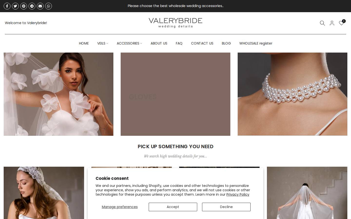 valerybride.com homepage screenshot