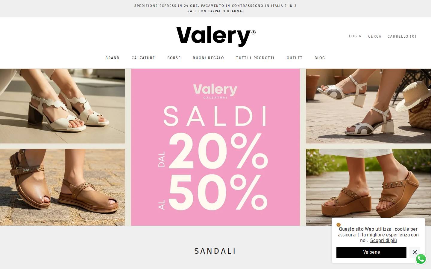 Valerycalzature homepage screenshot