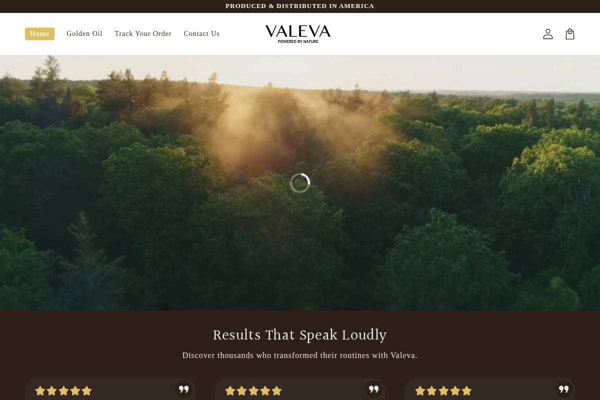 valeva.shop homepage screenshot