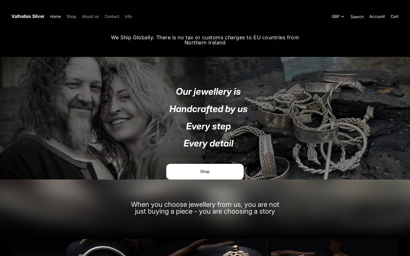 valhallassilver.com homepage screenshot