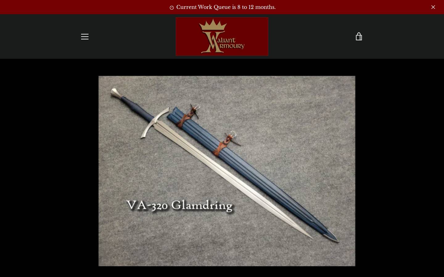 valiant-armoury.com homepage screenshot