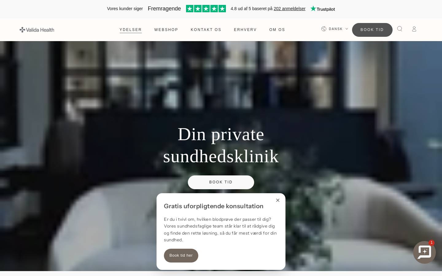 Valida Health homepage screenshot