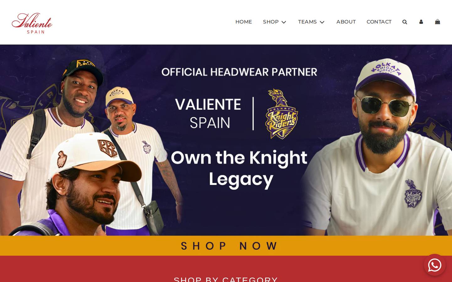 valientecaps.com homepage screenshot