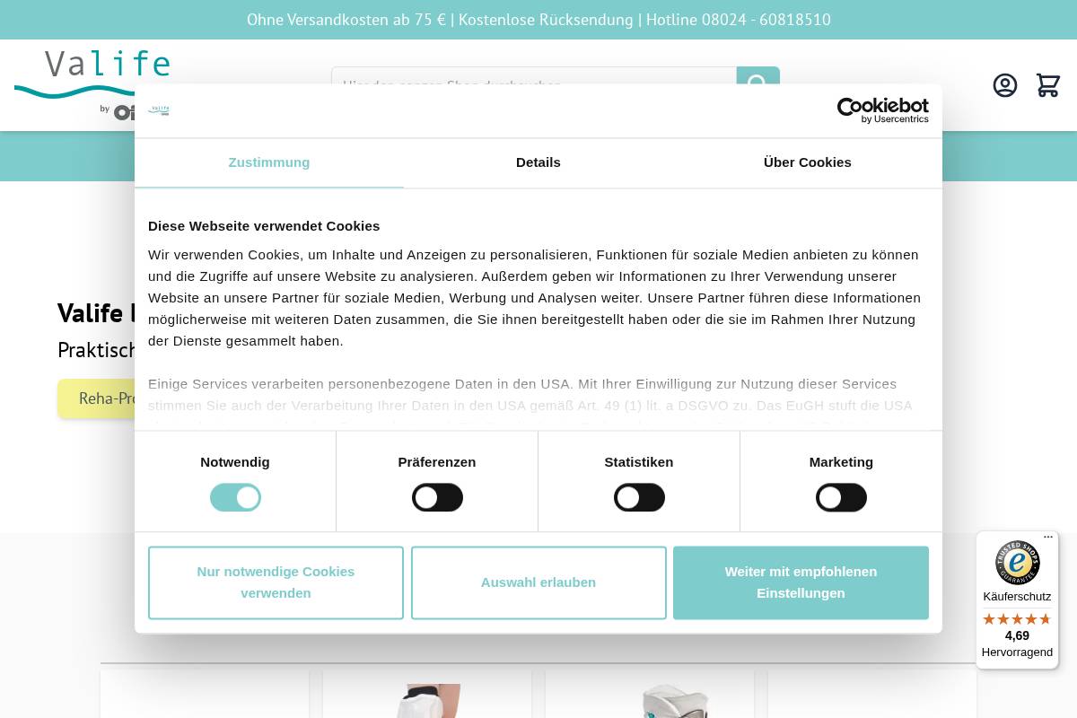 valife.de homepage screenshot