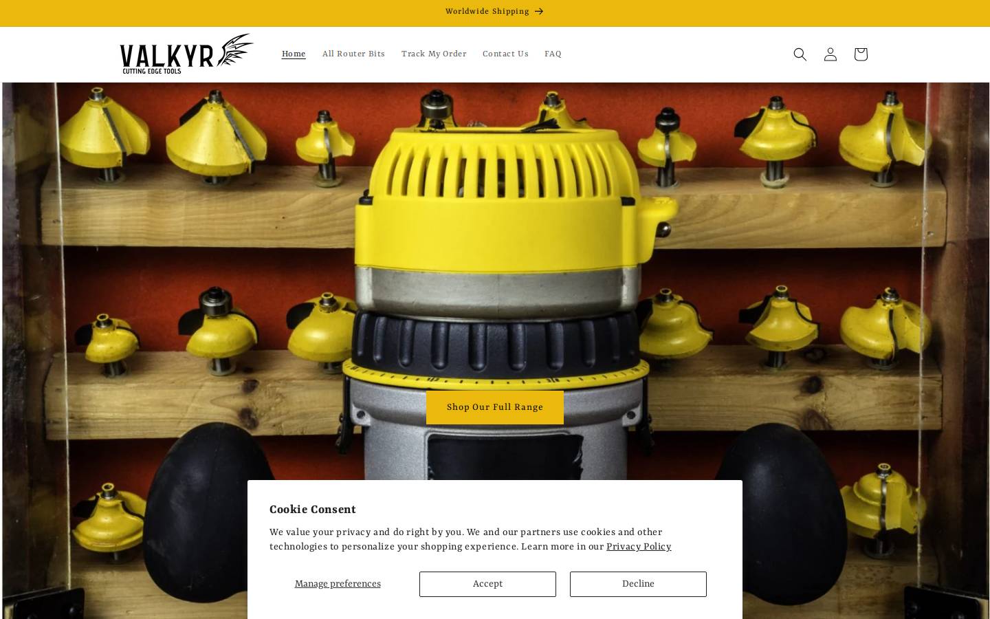 valkyrtools.com homepage screenshot