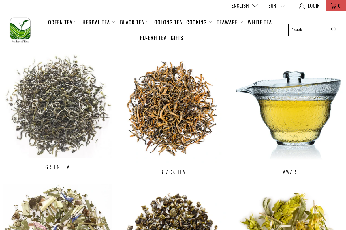 Valley of Tea homepage screenshot