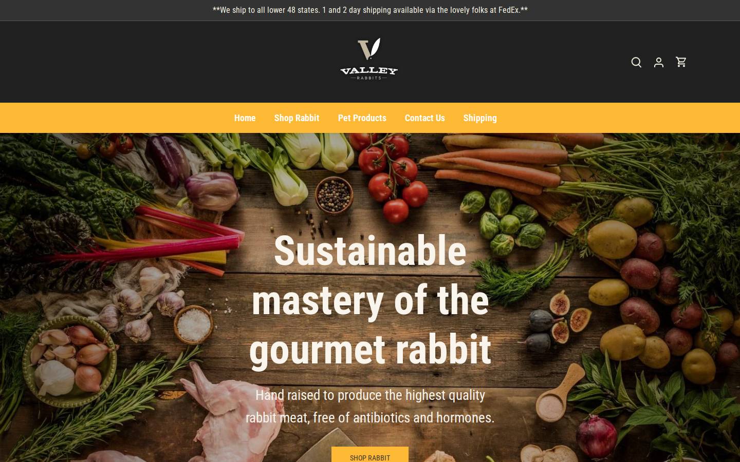 valleyrabbits.com homepage screenshot