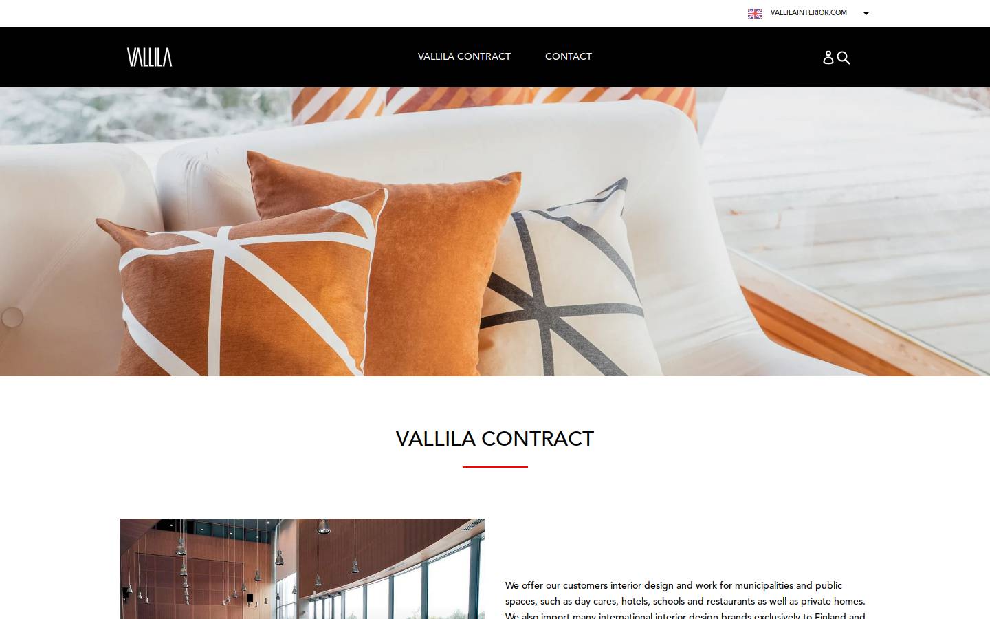 vallilainterior.com homepage screenshot