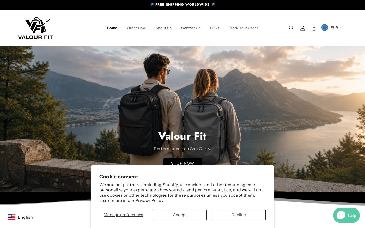 valourfit.com homepage screenshot