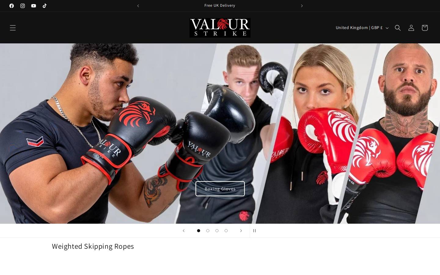 Valour Strike homepage screenshot