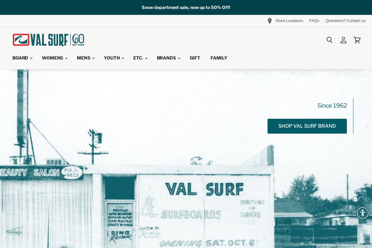 Val Surf Inc. homepage screenshot
