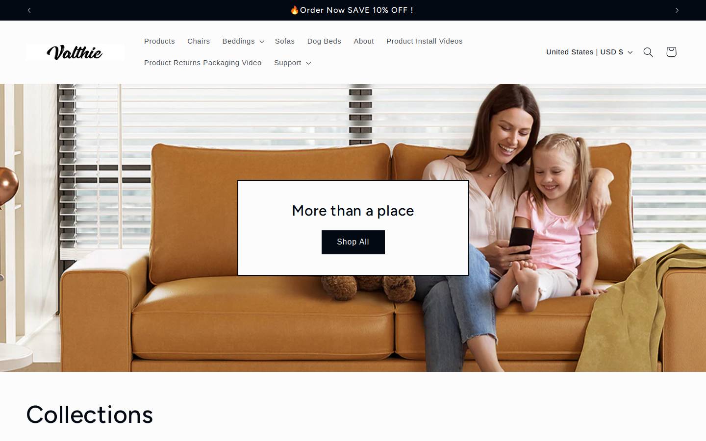 valthie.com homepage screenshot