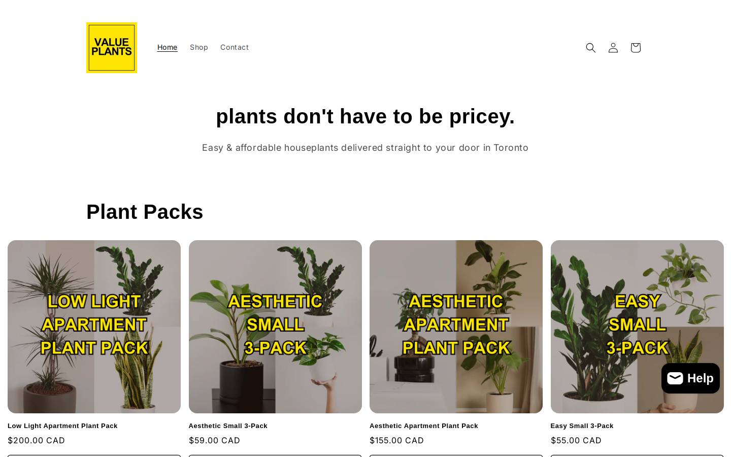 value-plants.com homepage screenshot