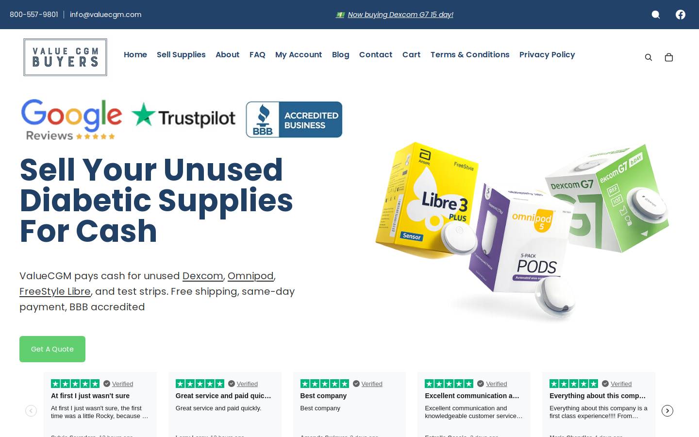 Value CGM homepage screenshot