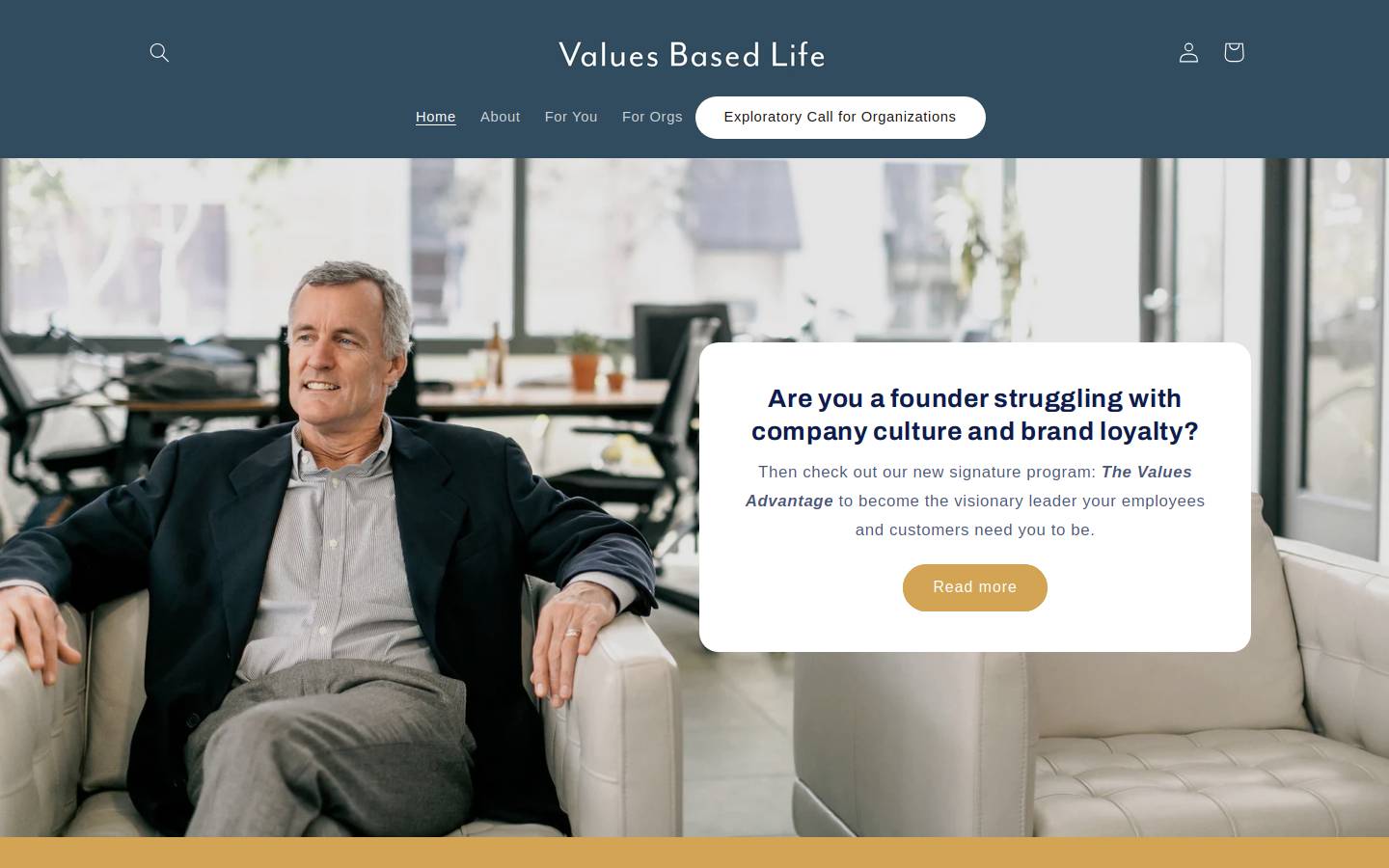 valuesbasedlife.com homepage screenshot