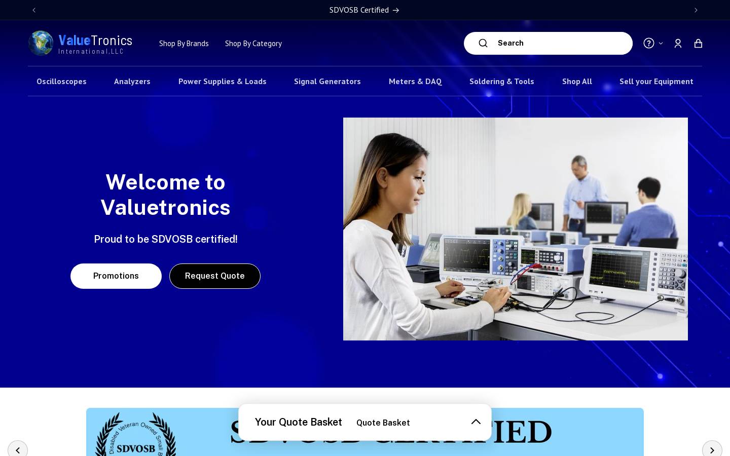 ValueTronics International homepage screenshot