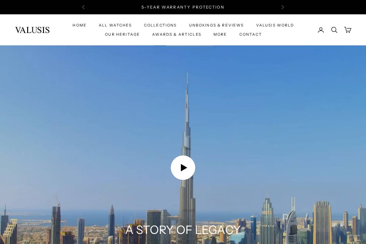 VALUSIS homepage screenshot