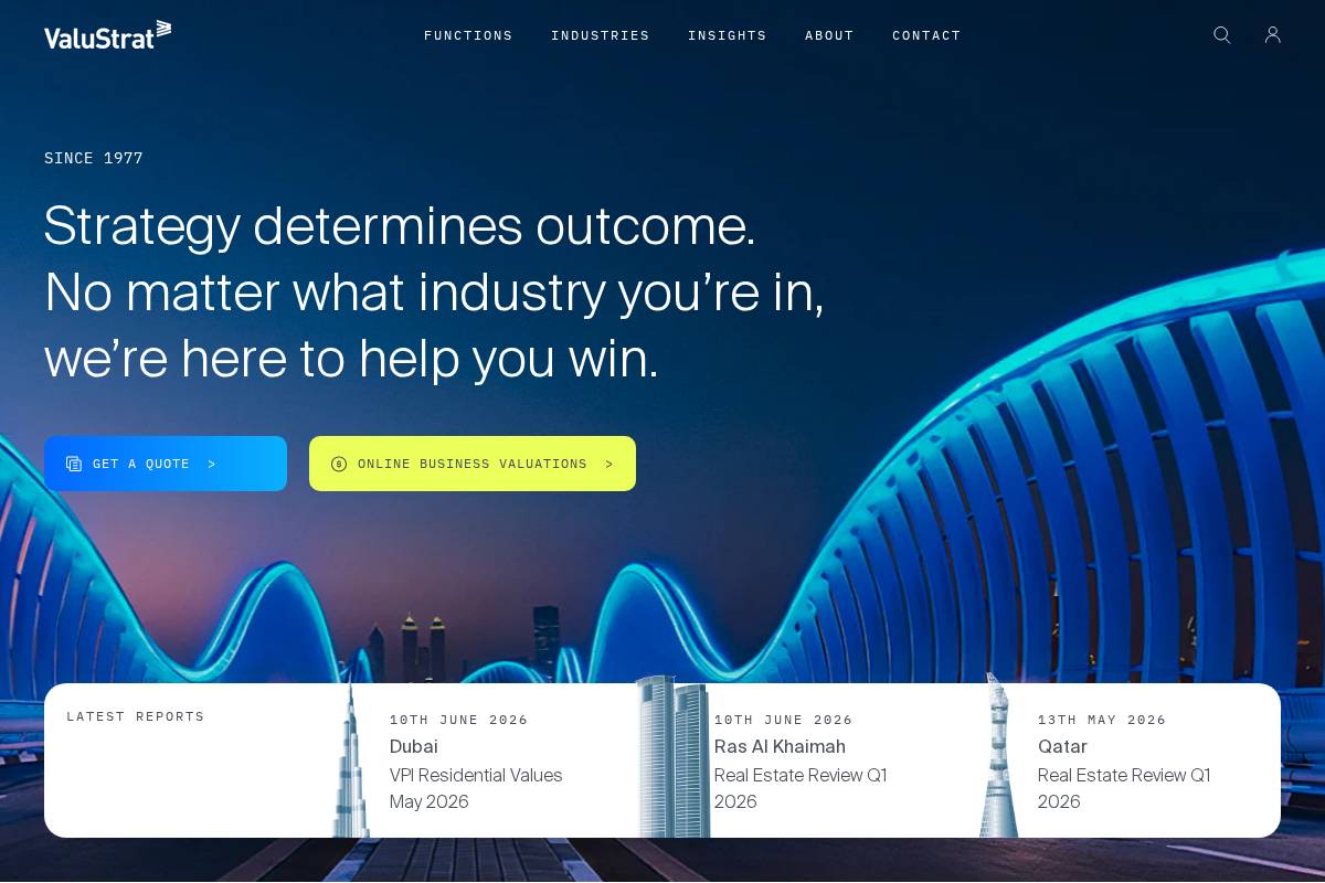 valustrat.com homepage screenshot