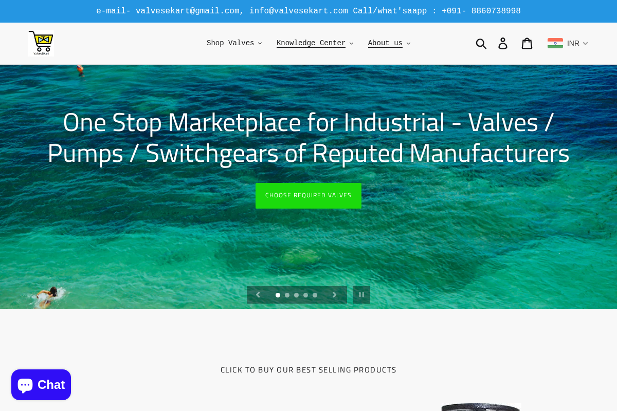Valvesekart homepage screenshot