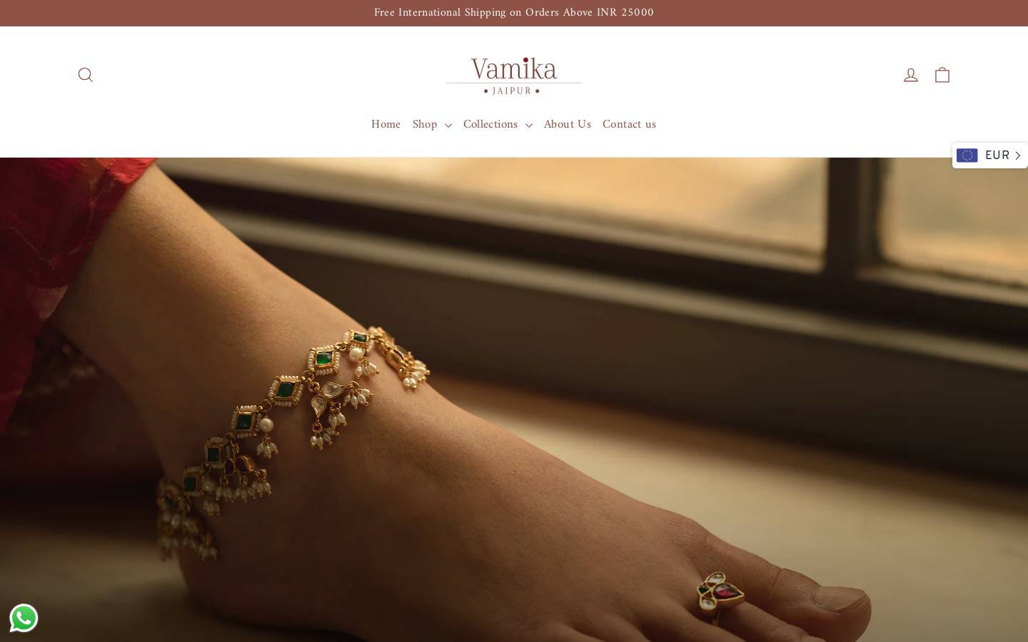 vamikasilver.com homepage screenshot