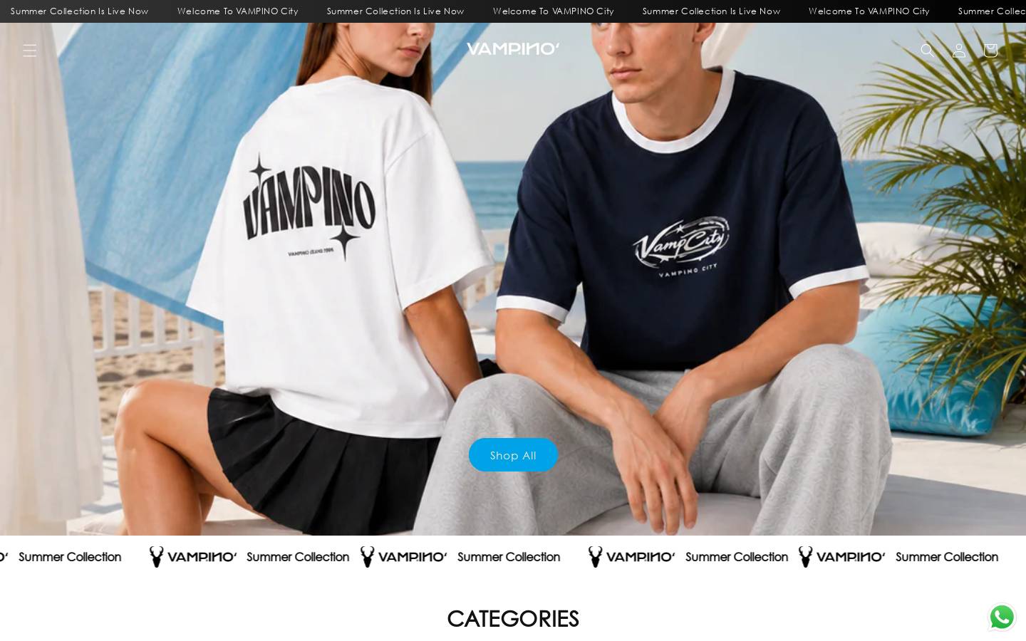 vampino.com homepage screenshot