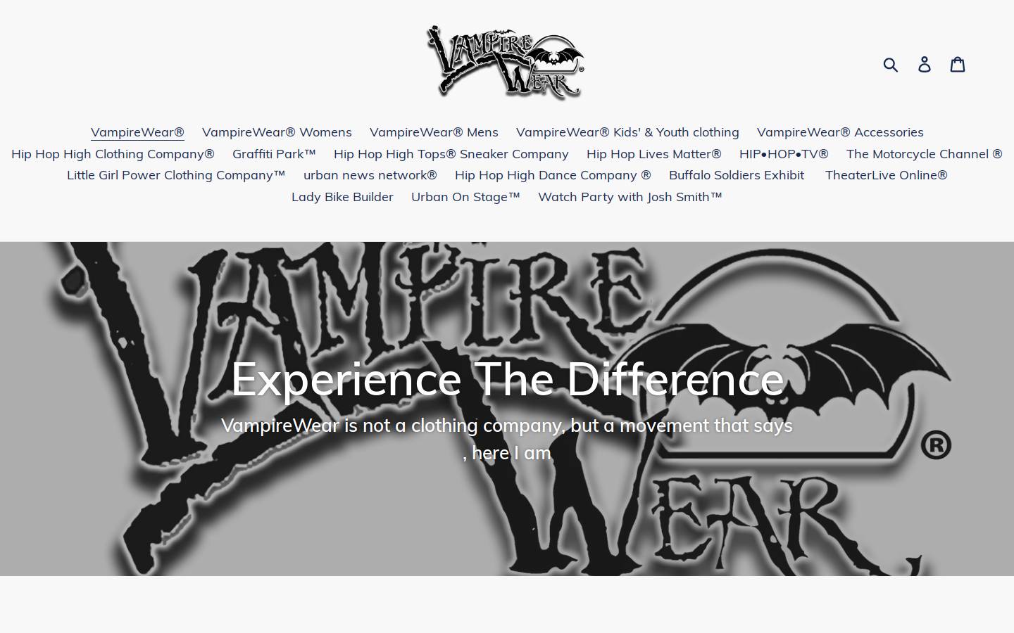 vampirewear.org homepage screenshot