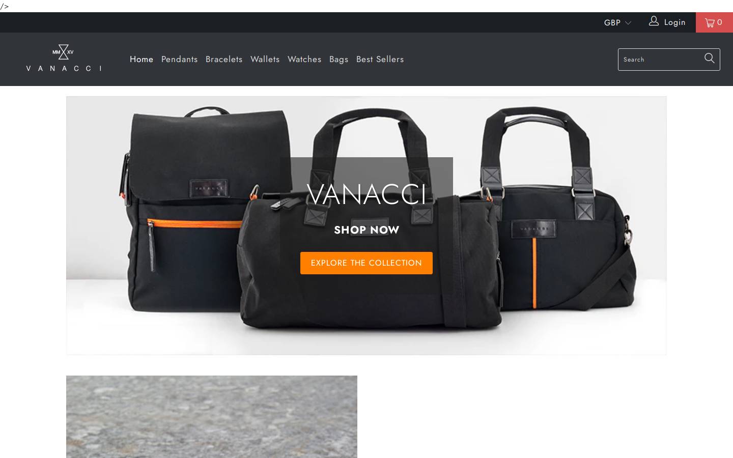 Vanacci homepage screenshot