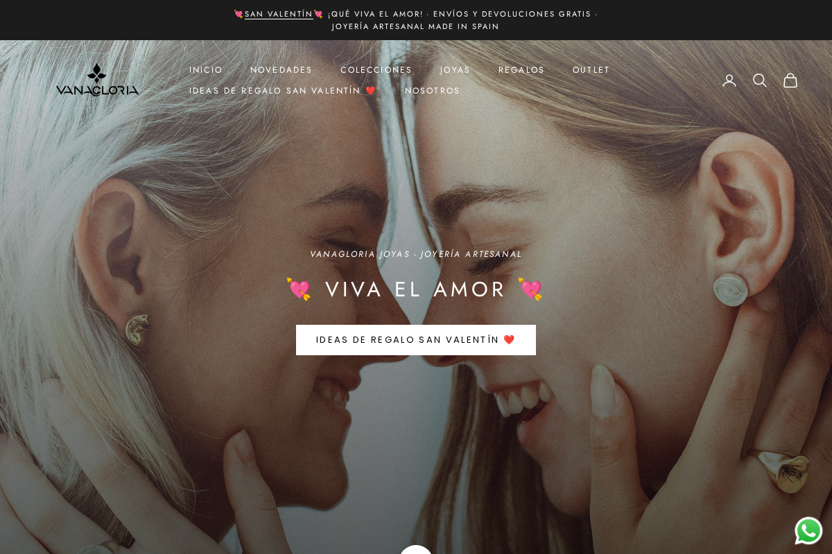Vanagloria Joyas homepage screenshot