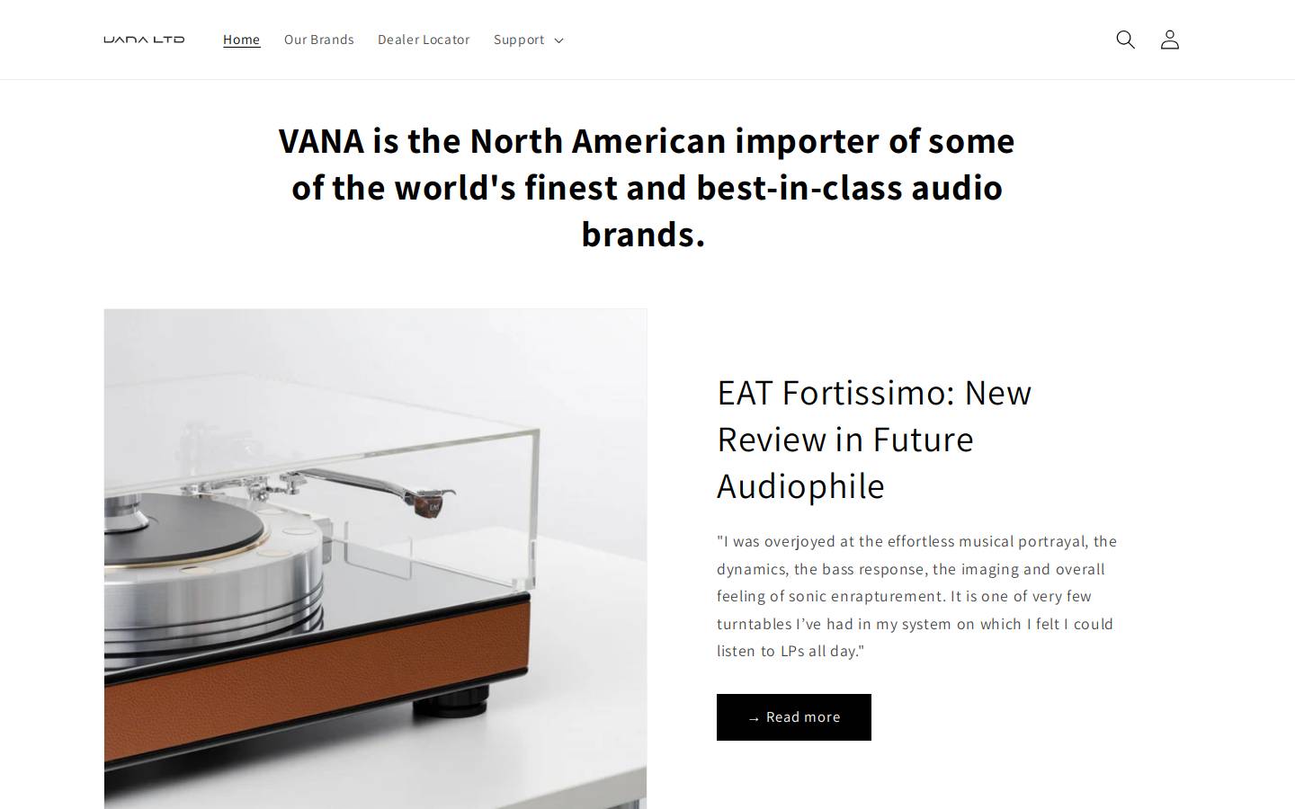 vanaltd.com homepage screenshot