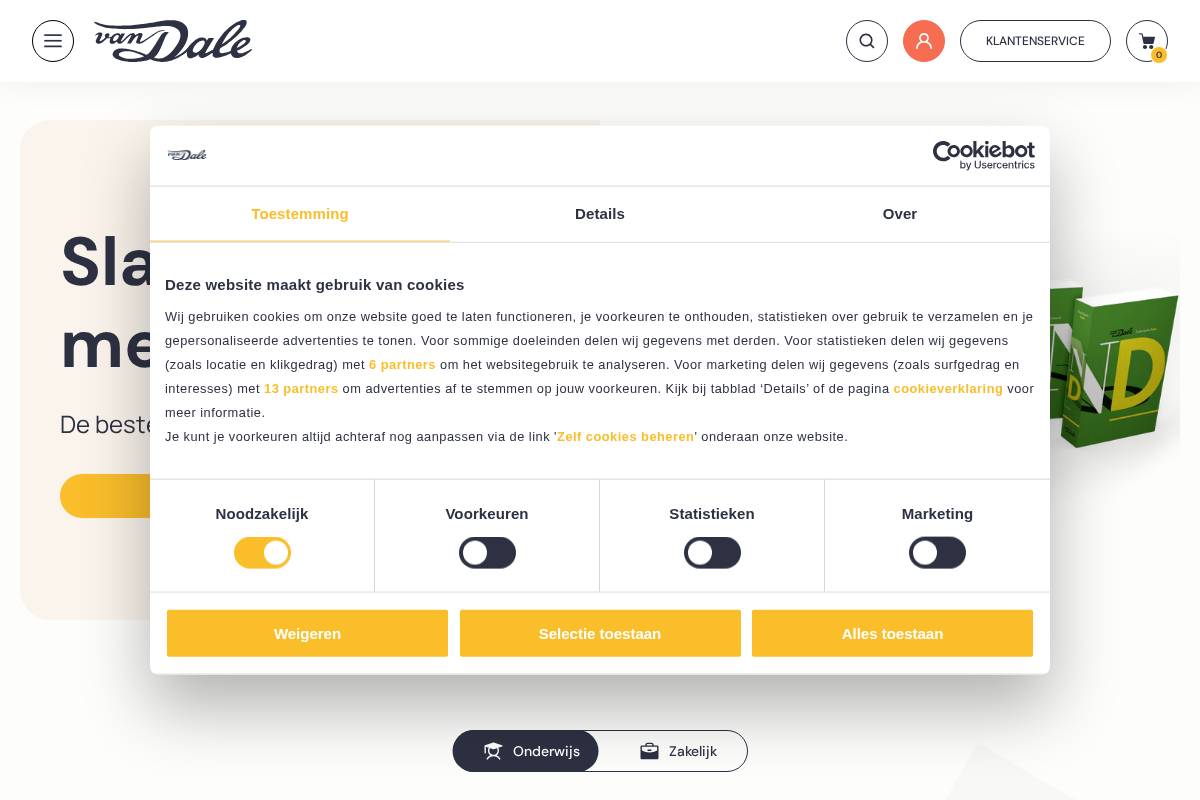 Van Dale Taalweb homepage screenshot