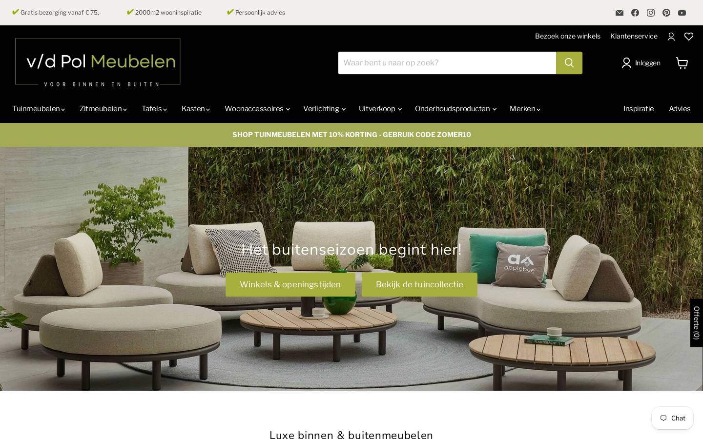 vandepolmeubelen.nl homepage screenshot