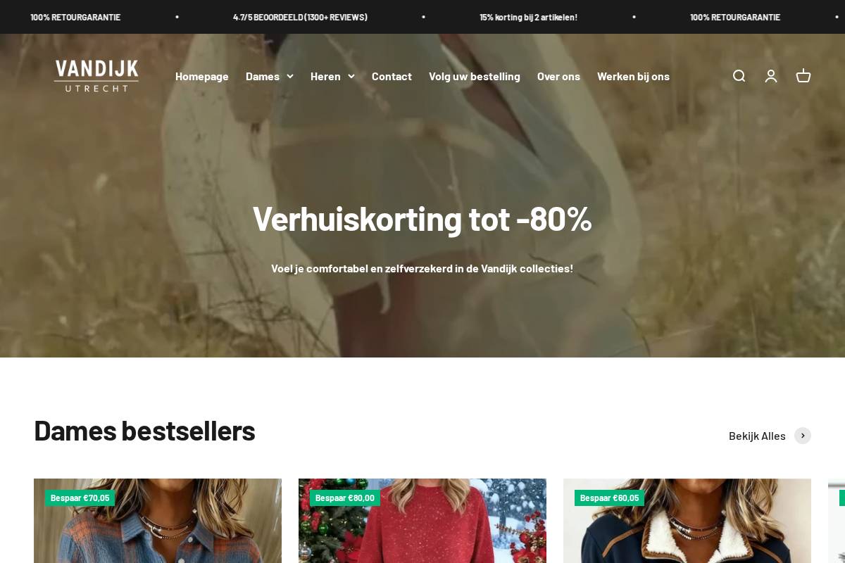 Vandijkutrecht homepage screenshot