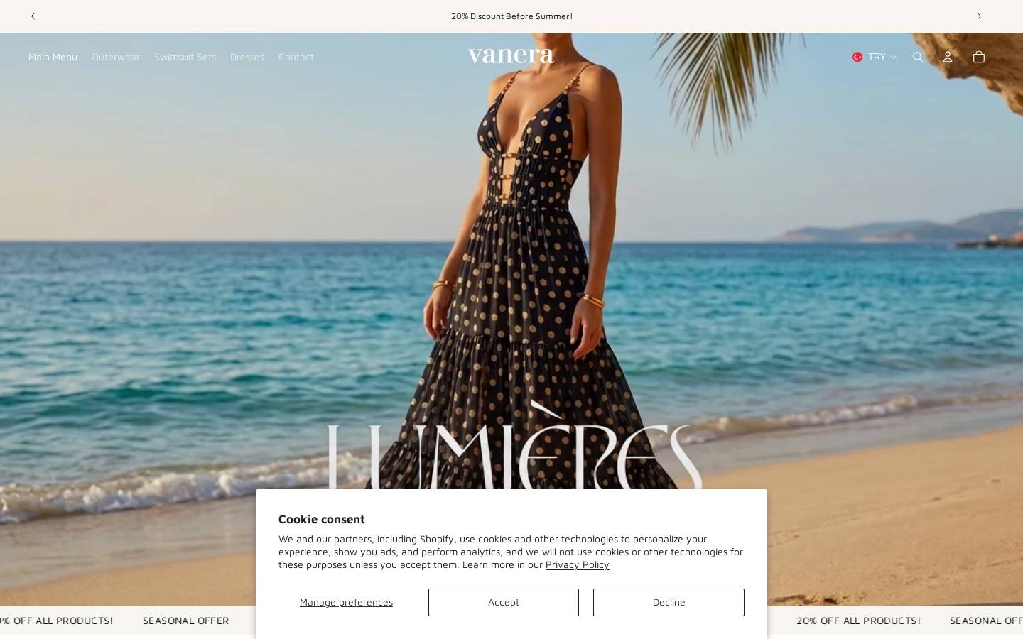 vanera.co homepage screenshot