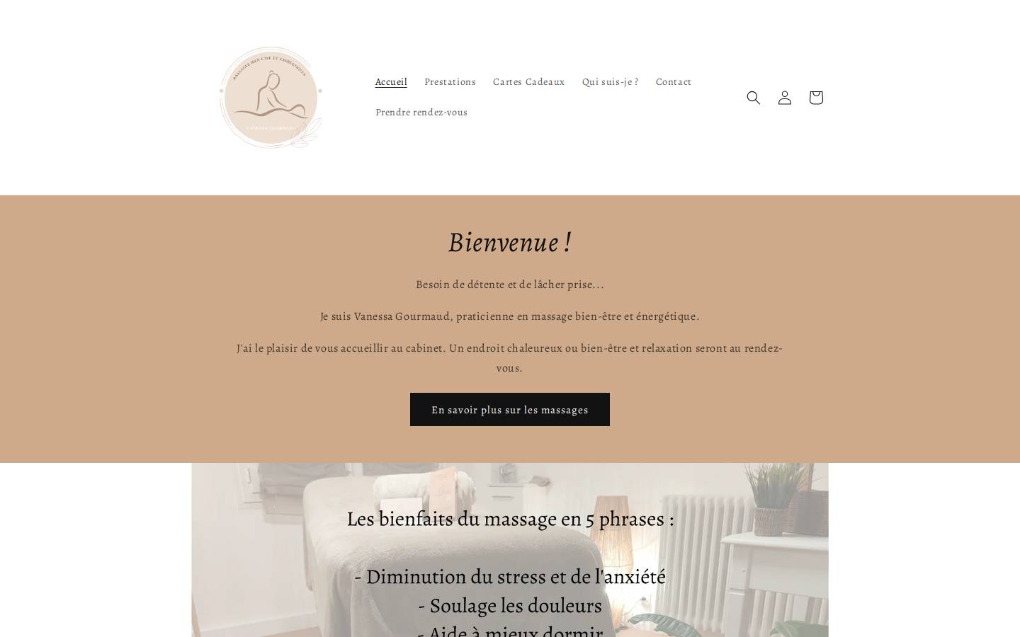 vanessagourmaud.com homepage screenshot