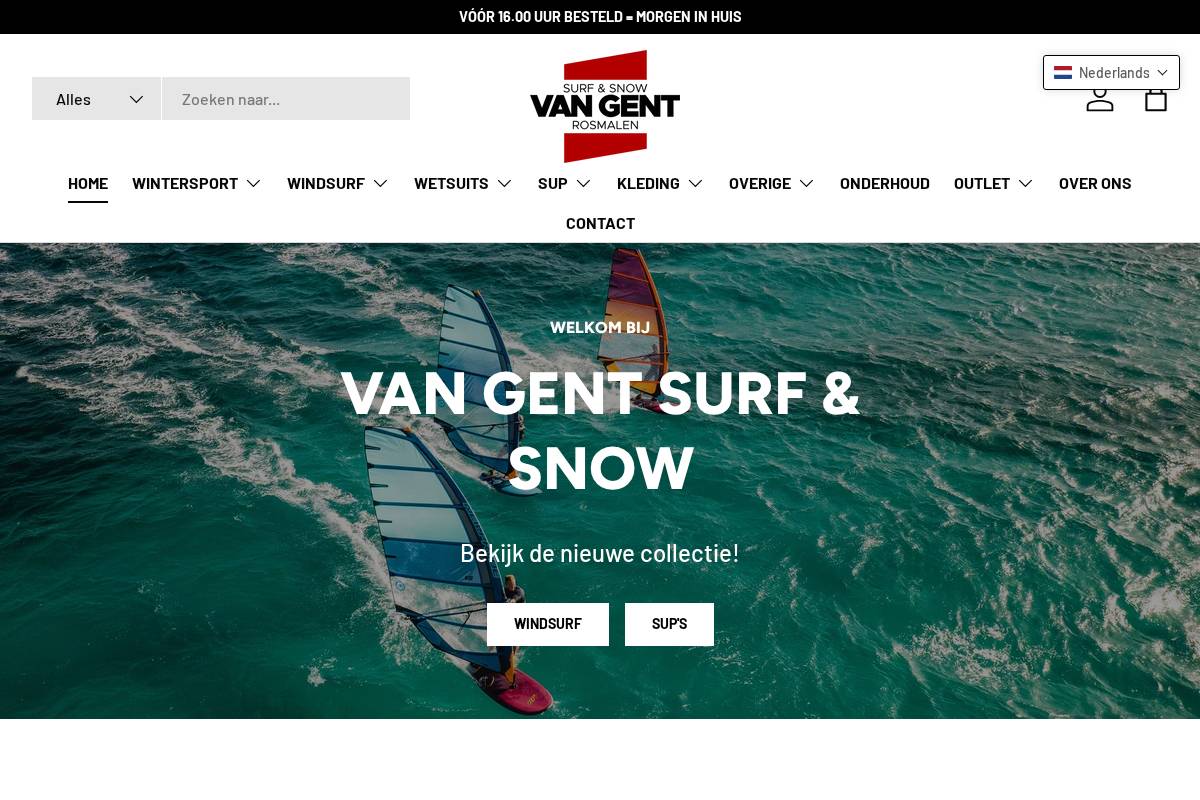 vangentsurfensnow.nl homepage screenshot