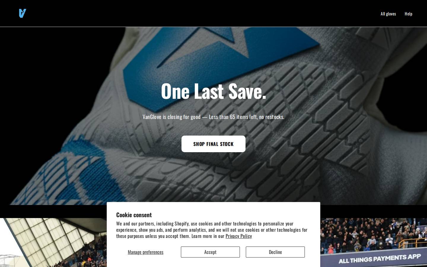 Vanglove homepage screenshot