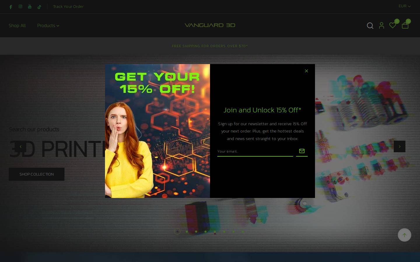 vanguard3d.au homepage screenshot