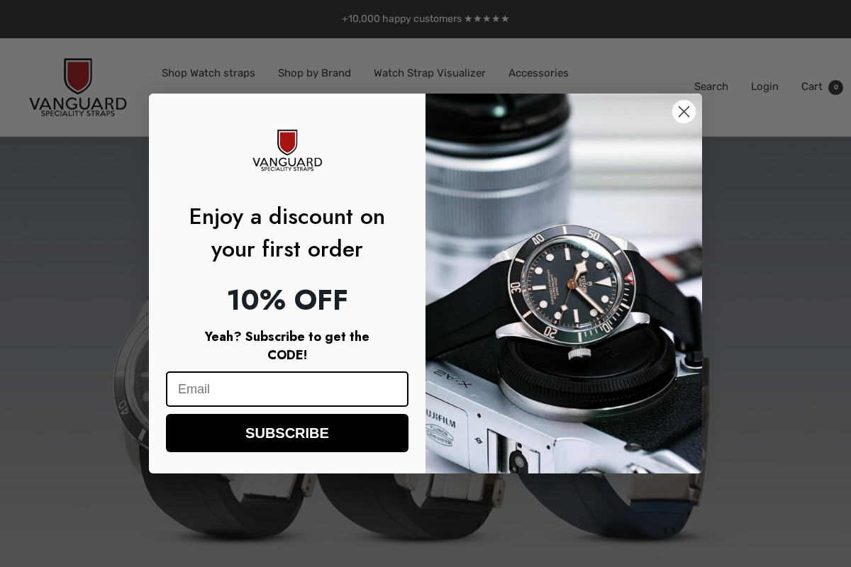 Vanguardstraps homepage screenshot