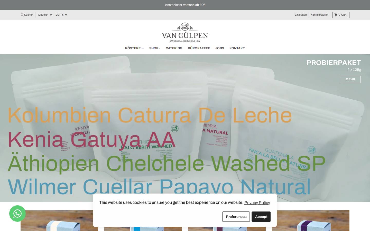 vanguelpen.com homepage screenshot