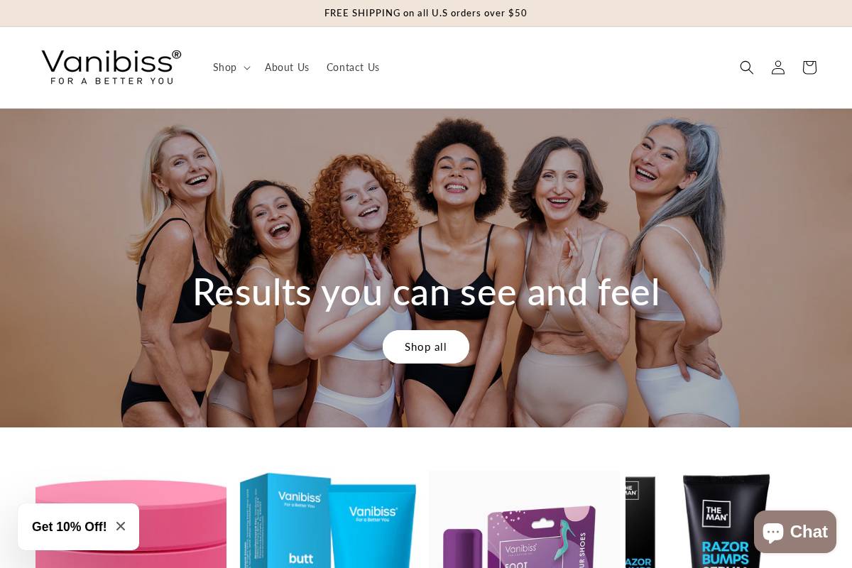 vanibiss.com homepage screenshot