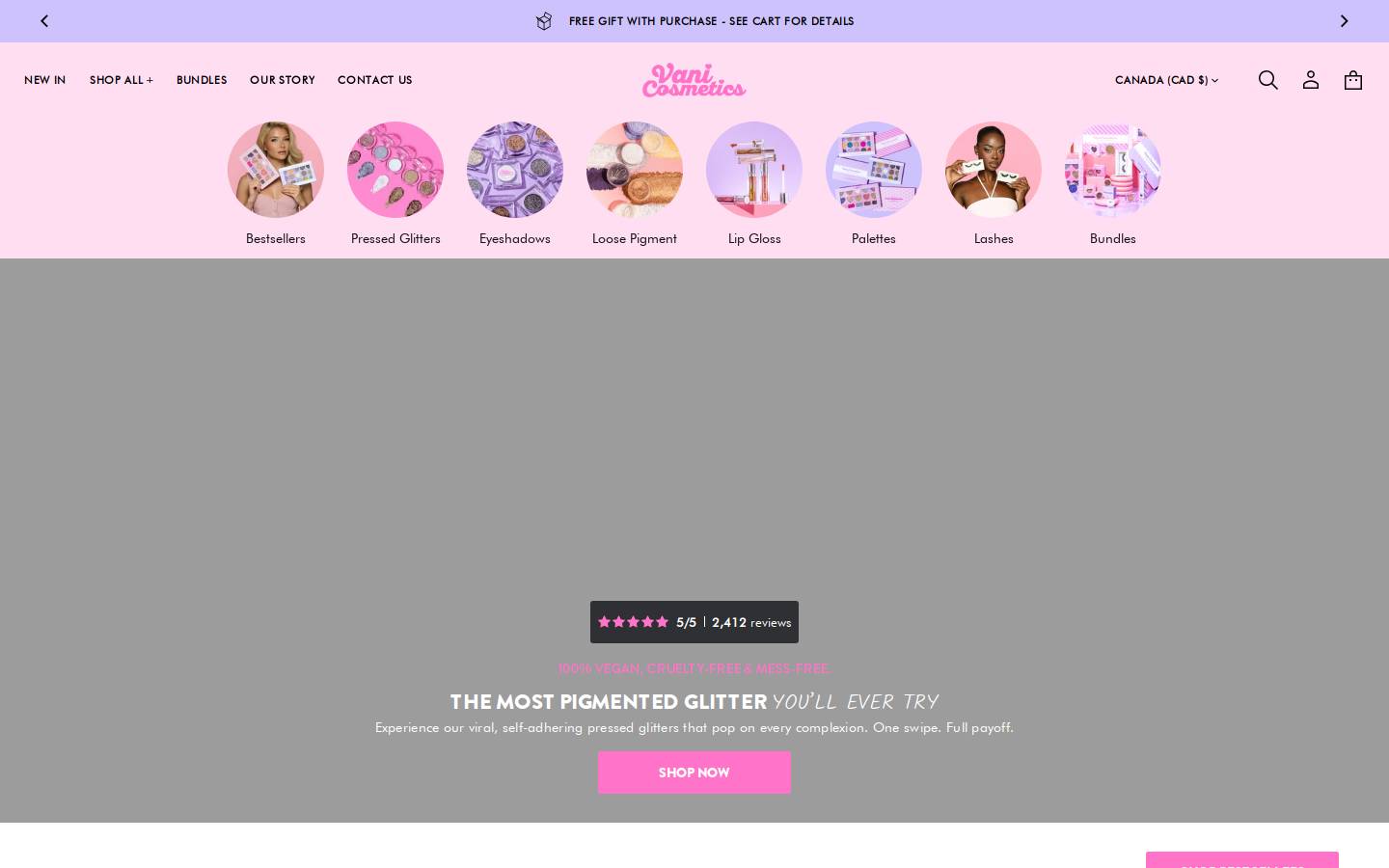 Vani Cosmetics homepage screenshot