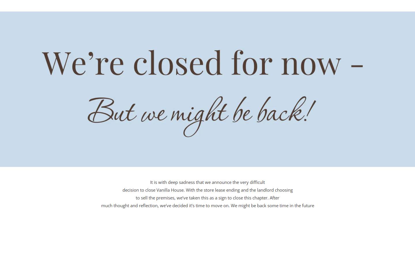 vanillahouse.com.au homepage screenshot