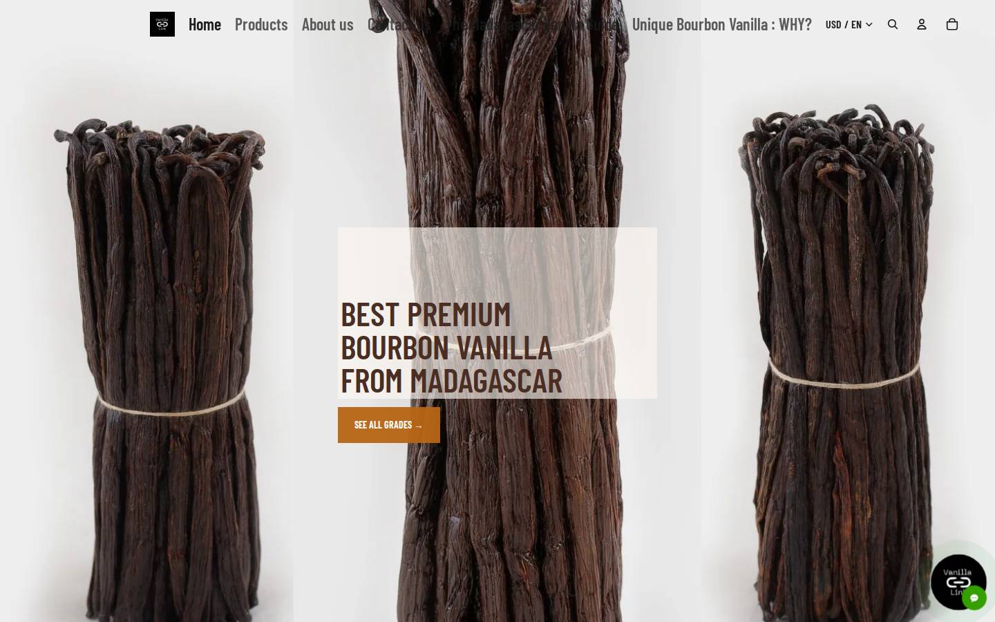 vanillalink.com homepage screenshot