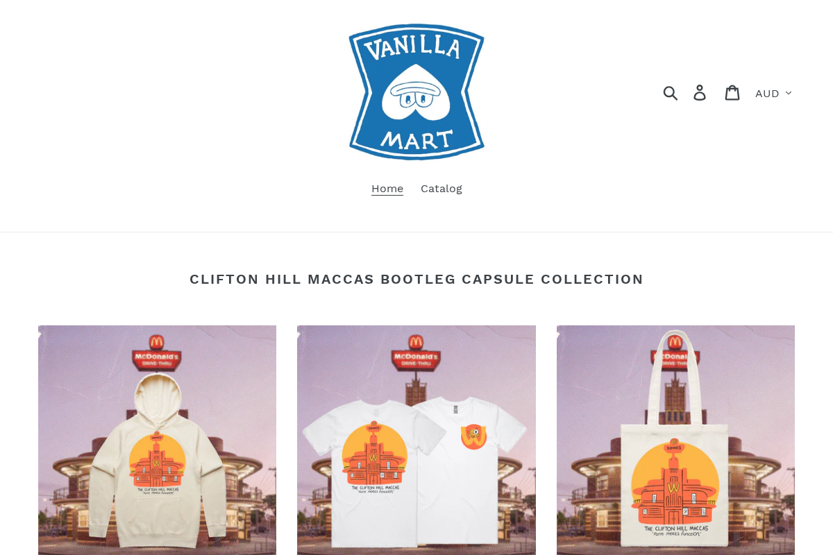 Vanillamart homepage screenshot