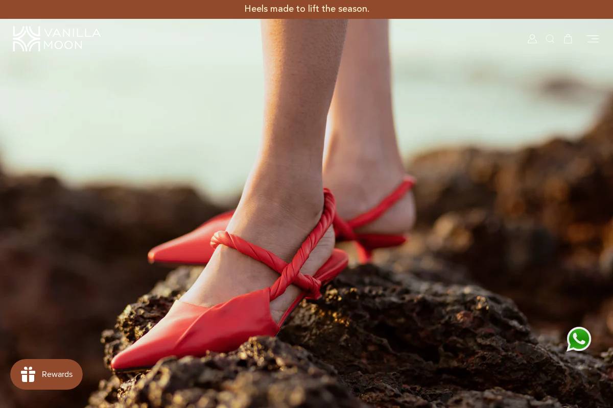 vanillamoon.in homepage screenshot