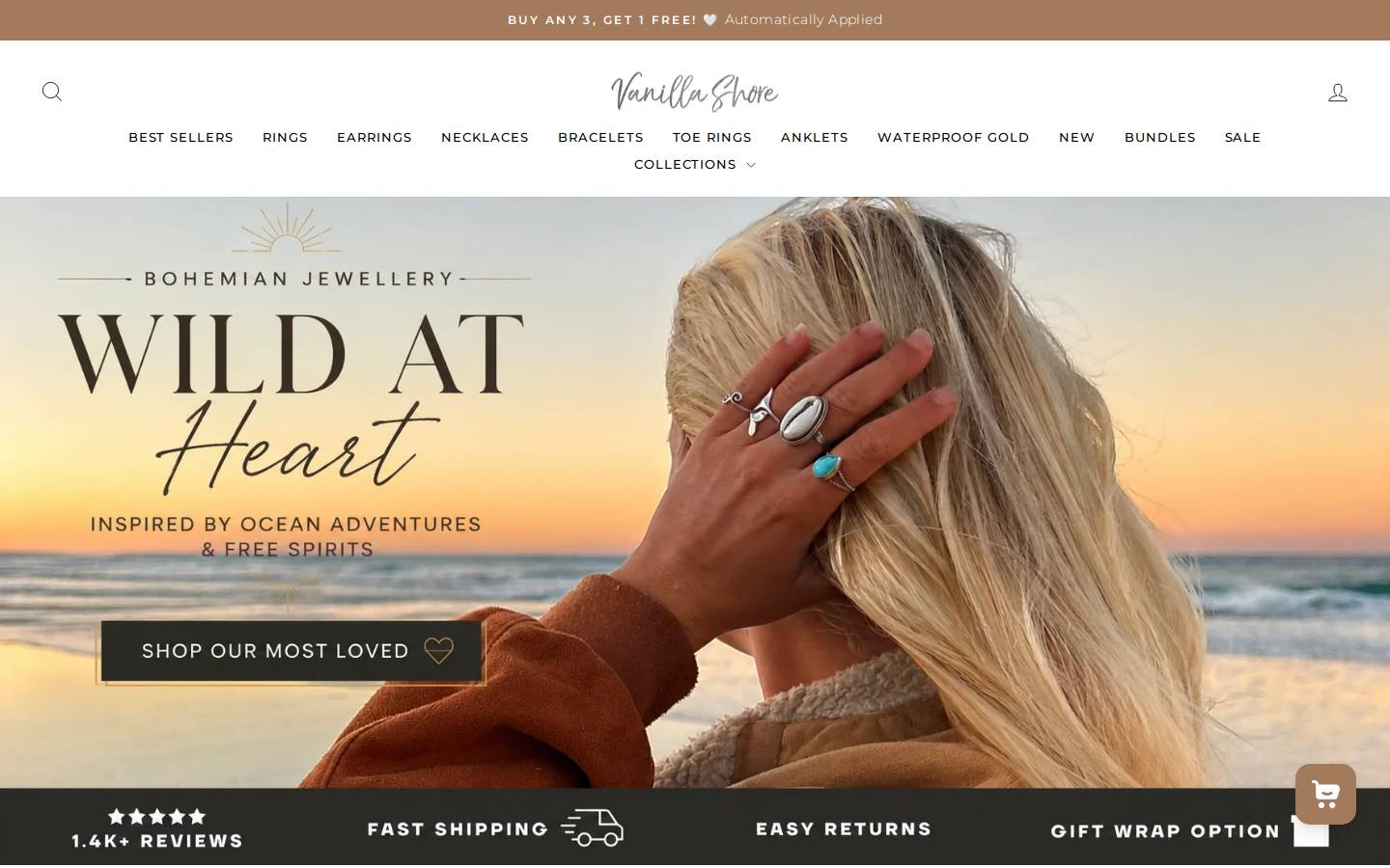 vanillashore.com.au homepage screenshot