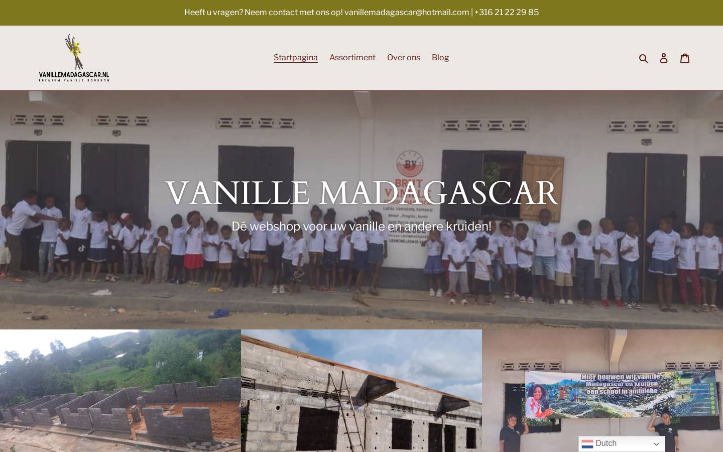 vanillemadagascar.nl homepage screenshot